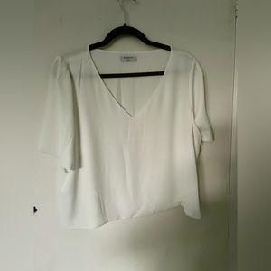 XL Babaton Espace white cropped blouse BNWOT